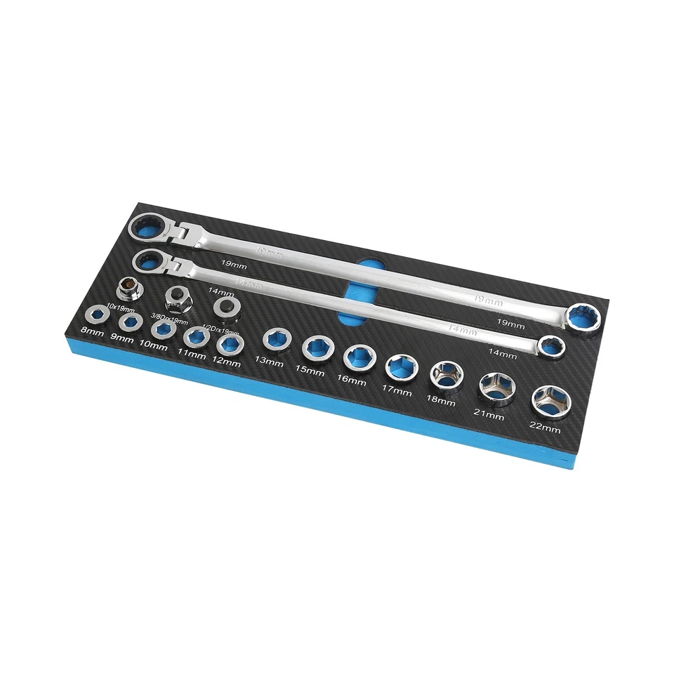 Metric Flex-Head Ratcheting Wrench Set Double Box  End 8-22 mm Replacement Head - Image 4 of 4