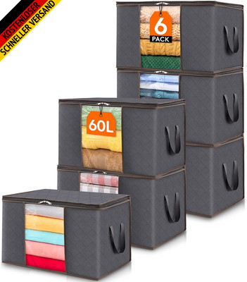 Lifewit 6 Stück Aufbewahrungstasche, Aufbewahrungsbox Mit Deckel, Kleiderschrank