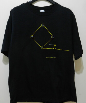 Jerzees black cotton men's Johnny Walker Scotch Baseball''Keep Walking'' Tshirt XL