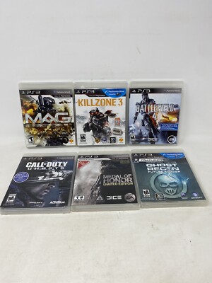 PS3 PlayStation 3 Video Games 6 Bundle Lot Killzone Battlefield COD Medal of Hon