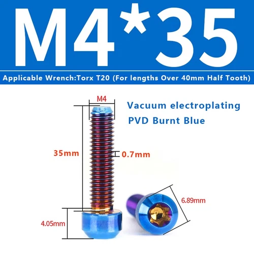 M4M5M6M8M10 Titanium Bolts Taper Cone Socket Head Motorcycle Modification Screws - Picture 57 of 205