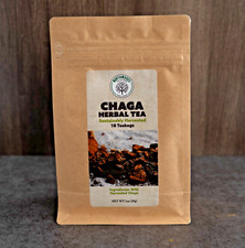 Chaga Tea, Sustainably Harvested Northwoods WI, 18 Tea Bags