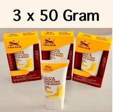 3x 50gr. TIGER BALM NECK & SHOULDER RUB BOOST RELIEVE NECK AND MUSCLE  THAILAND