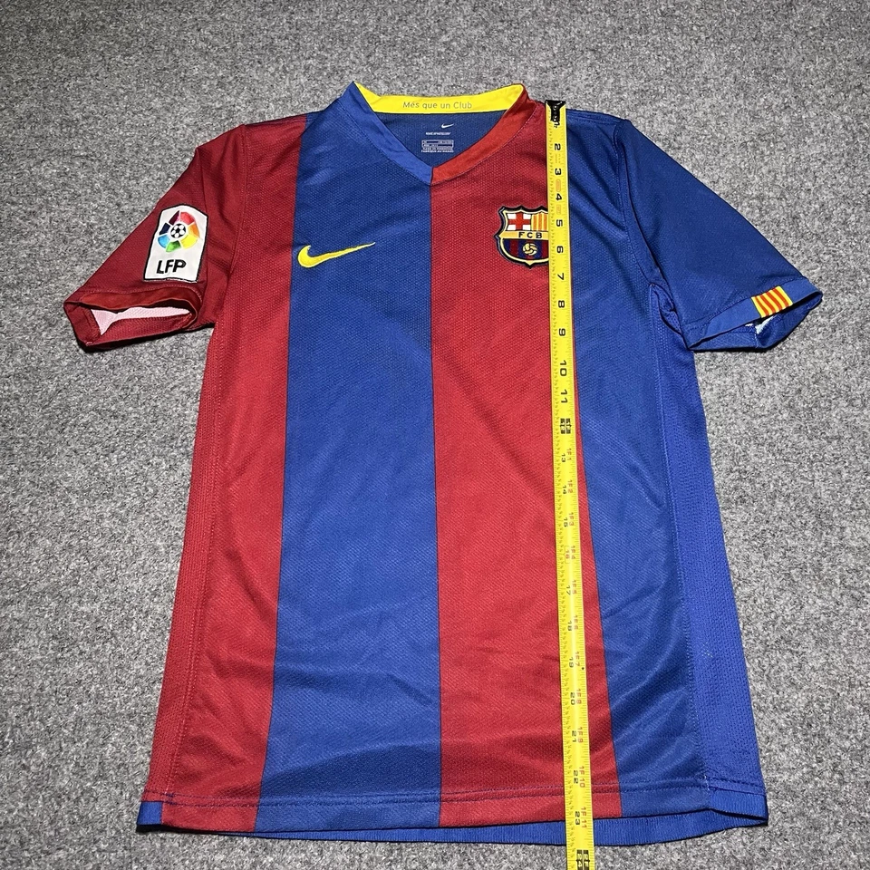 FC Barcelona Jersey Youth Medium Striped Sphere Dri Home Shirt Soccer Futbol Y2K - Image 3 of 4
