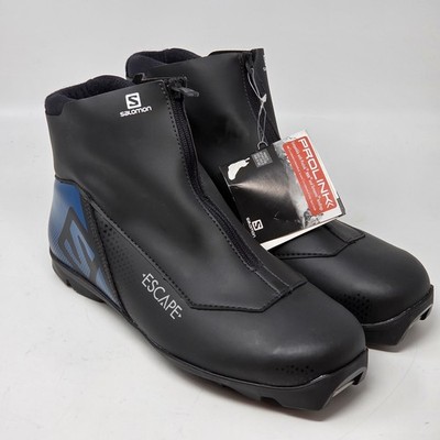 Salomon Escape Prolink Black Nordic Cross Country Ski Boots Mens Size 9.5 43 1/3