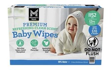 Member's Mark Premium Baby Wipes, Refreshing Clean Scent,1152 Wipes, 12 Pack NEW