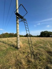 Double Lean To High Seat Two Man Ladder Stand with Padded Seating Galvanised