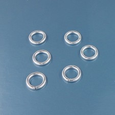 6 Solid Sterling Silver 7mm x 1.2mm 17 Gauge Open Jump Ring Connectors 33157