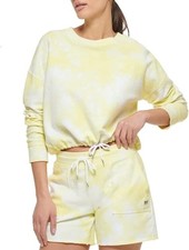 DKNY Sport Women's Cotton Tie Dyed Sweatshirt Yellow M NEW 69.50 DP2T8831