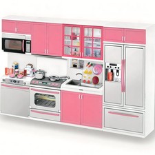 Doll Kitchen Playset for Kids, My Modern Mini Kitchen House Furniture Pretend...