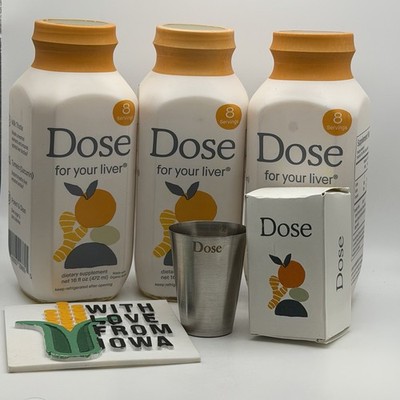 Dose For Your Liver Supplement 3 Bottles 16oz Sealed w/ Dosing Cup Exp 02/2028