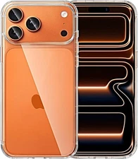 JJGoo Compatible with iPhone 17 Pro Max Case Clear, Soft Transparent TPU Bumper