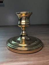Baldwin Solid Brass Candlestick Holder 3" Vintage Made in USA Heavy Round Base
