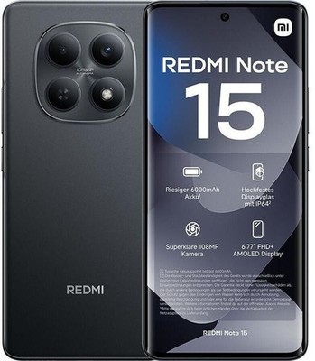 Xiaomi Redmi Note 15 LTE 256GB 8GB RAM Dual Schwarz EU