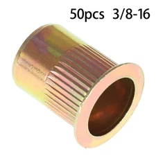 Rivet Nuts Flat Head Threaded Rivet Nuts Rivet Gun Nuts 50 Piece 3/8-16