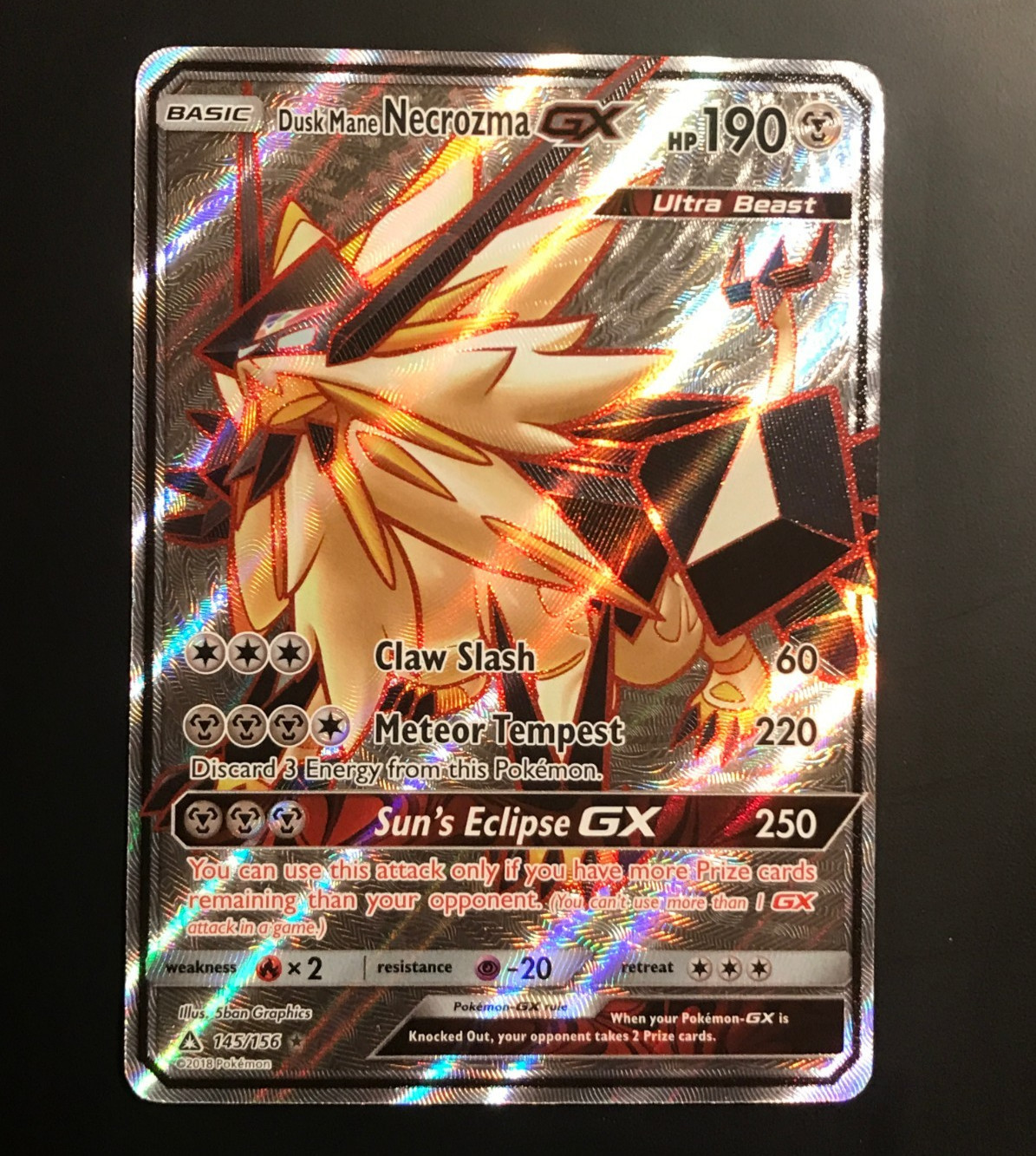 Dusk Mane Necrozma GX - 145/156 - Pokemon Ultra Prism Sun Moon MP