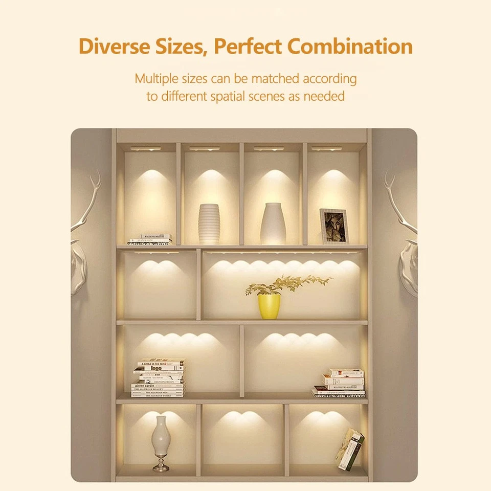 Беспроводной датчик движения под шкаф светодиодный светильник кухонный стол ночник лампа - Изображение 4 из 4