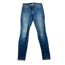 7 For All Mankind Jeans Women 27 Blue The Skinny Stretch Denim USA Made Western