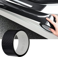 Car Door Edge Guards Carbon Fiber, 5D Gloss Black Vinyl Automotive Entry Sill Pr