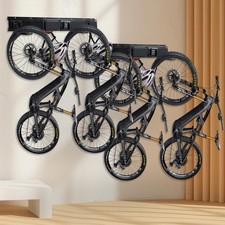 Bike Storage Rack Wall Mount Garage Bike Holder for 4 Bicycles + 3 Helmets UK
