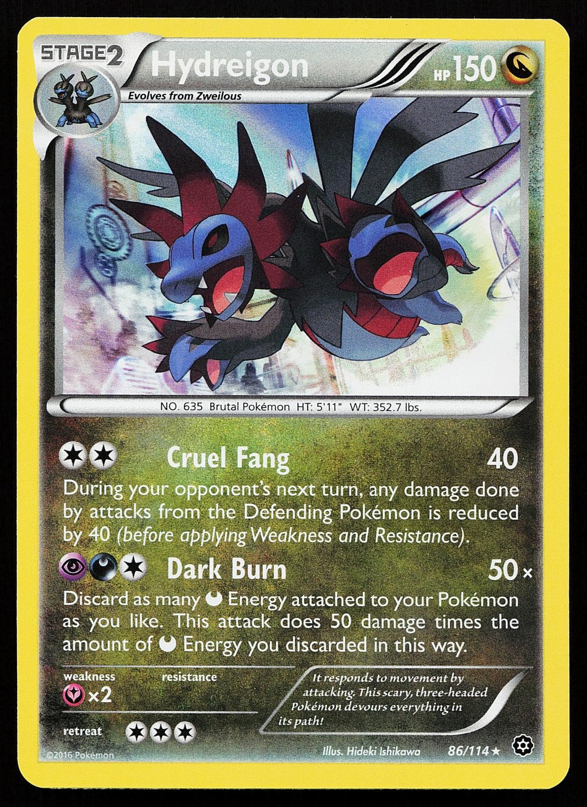 Hydreigon 86/114 Holo Rare Steam Siege Pokemon Card