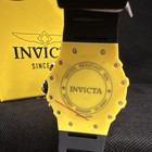Invicta Men’s Quartz Chronograph Tachymeter Watch Yellow Case Black Strap Box — photo 3