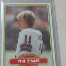 Topps 1980 Phil Simms #225 Rookie Base New York Giants NFL Football Card. rookie card picture