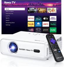 Roku TV Smart Projector with Wifi and Bluetooth, Roku Streaming Experience Built