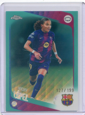 2025-26 Topps Chrome UEFA Women's UWCL VICKY LOPEZ #46 Aqua Wave /199 BARCELONA