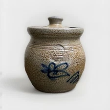VintageRowe Pottery Salt Glazed Honey Jar Pot BEE 25th Anniv. 1975-2000