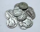 LOT OF 10 MERCURY SILVER DIMES - 90% SILVER - VARIOUS YEARS #6604