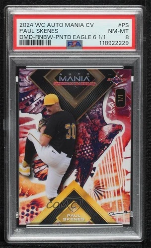 2024 Wild Card Square Painted Eagle Rainbow Foil 1/1 Paul Skenes PSA 8 Rookie