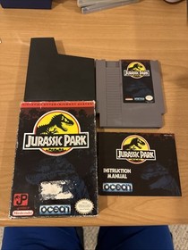Jurassic Park (NES) Complete In Box Tested W/ Manual Box Protector Authentic