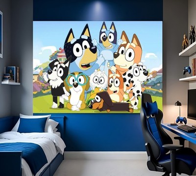 Großes A0 A1 A2 A3 A4 A5 Bluey Figuren Kinder Cbeebies Disney Wandbild Poster