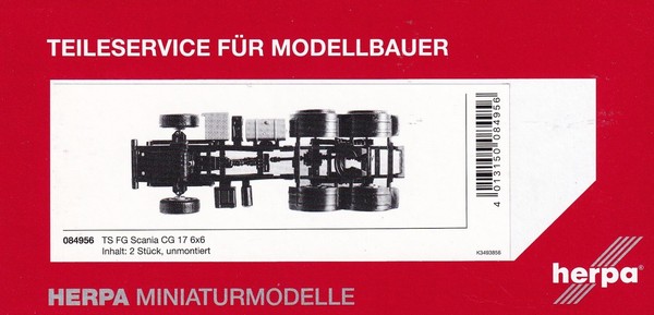 Herpa Teileservice 1:87 Zugmaschine Fahrgestell Scania Cg 17 6X6 3Achs H0 084956-image