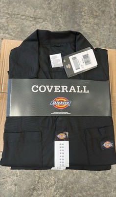 Dickies Mens Short Sleeve Coveralls Black New w/Tags