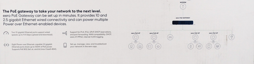EERO 9.4Gbps 10 Port PoE Mesh Network Gateway Switch - U021121 NEW SEALED - Afbeelding 2 van 4