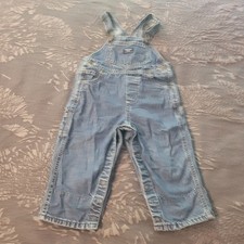 OshKosh B'gosh Blue Bib Overalls Blue 18 Months Unisex Baby Toddler Classic