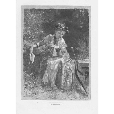 DAVIDSON KNOWLES The First Time of Asking - Antique Print 1891