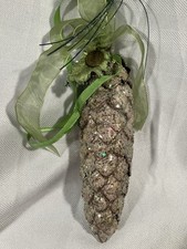 Katherine  s Collection Fancy Glittered Pinecone Christmas Ornament