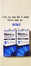 Bausch+Lomb Muro 128 Ophthalmic OINTMENT 5% 2Full Sz Boxes New Factory Seal Box 