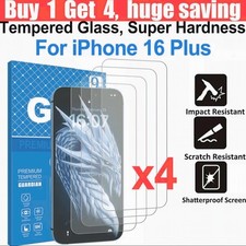 iPhone 16 Plus Screen Protector Tempered Glass BUY 1 GET 4 Special Offer