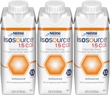 3pk Nestle Isosource 1.5 Cal Tube Feeding Formula Unflavored 8.45oz Exp 2/26 17z