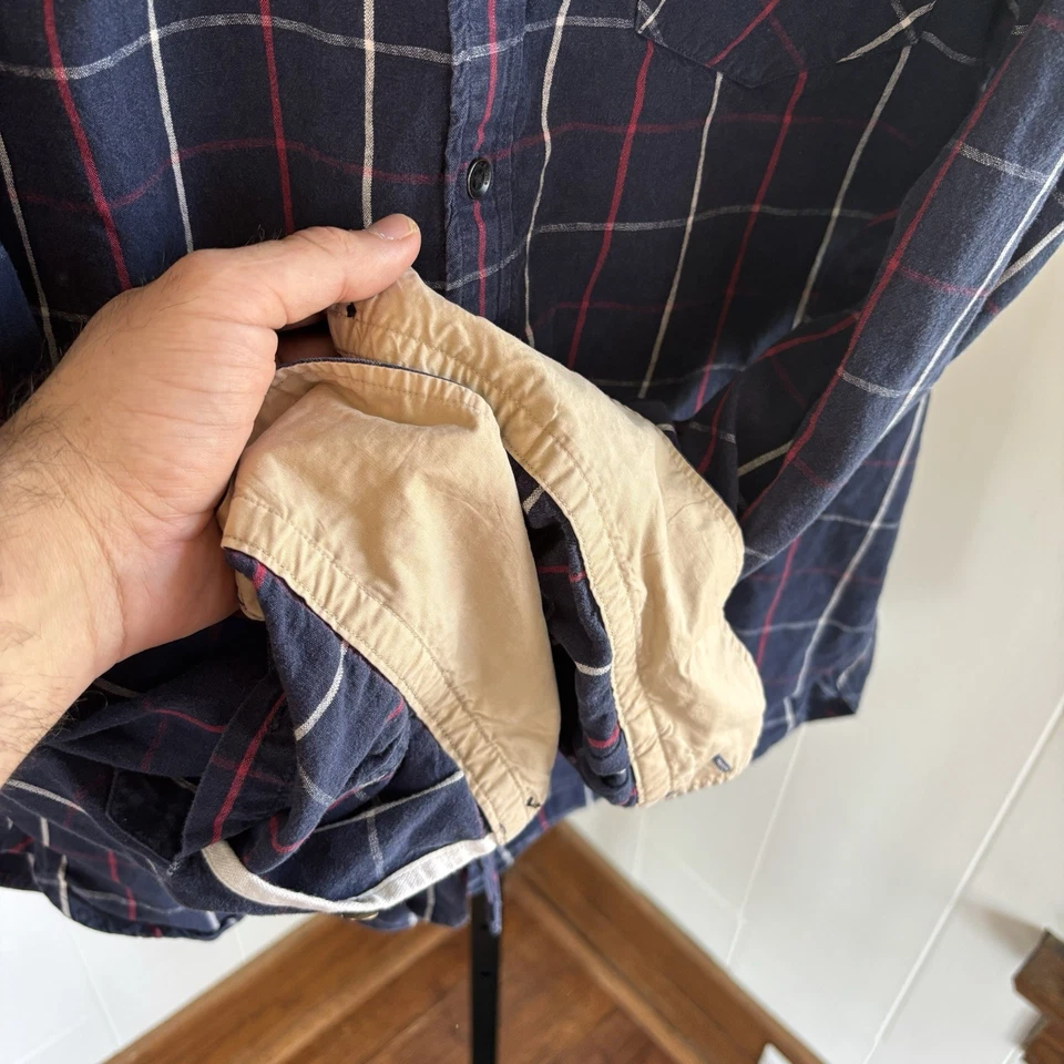 Rag & Bone Tailored Workwear Plaid Linen Cotton Long Sleeve Button Shirt Mens L - Image 4 of 4