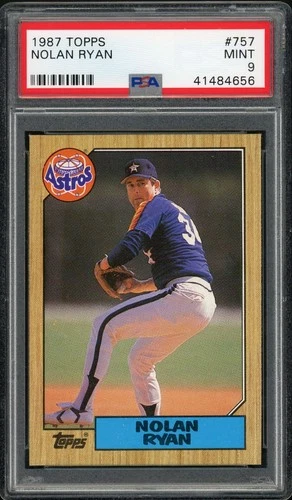 1987 TOPPS #757 NOLAN RYAN PSA 9 MINT HOF