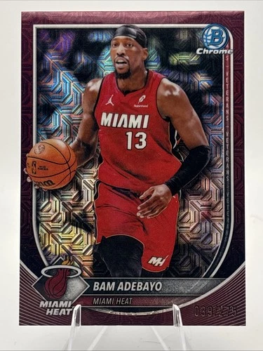 2025-26 Bowman Chrome #BCV-89 Bam Adebayo Burgundy Mojo Refractor # 039/275 Heat