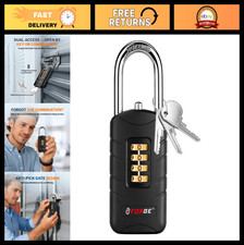 4-Digit Combination Padlock with Backup Keys, Waterproof, Anti-Pick, for Locker,