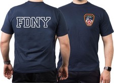 T-Shirt, navy: New York City Fire Dept. mit farbigem Brustlogo
