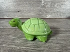 Fenton Art Glass Turtle Chameleon Green Figurine Signed By D. Cutshaw (READ)