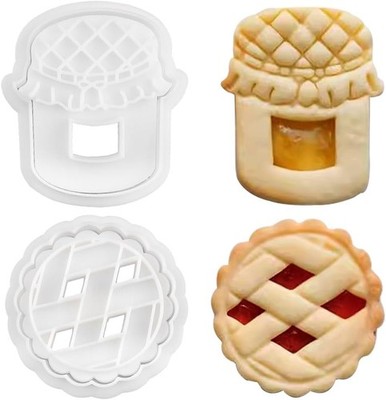 3D Jam Sandwich Cookie Cutter Set Small Cookie Cutters for Kids Jam Biscuit